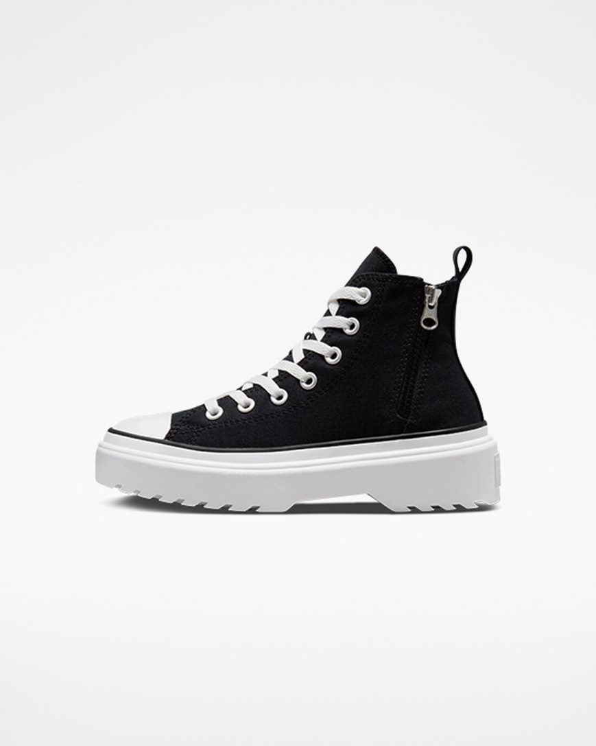 Pantofi Platforma Fete Converse Chuck Taylor All Star Lugged Lift Panza Inalti Negrii Albi | RO E13PWI428